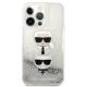 3. Etui Karl Lagerfeld Liquid Glitter Karl&Choupette Head na iPhone 13 Pro Max - srebrne