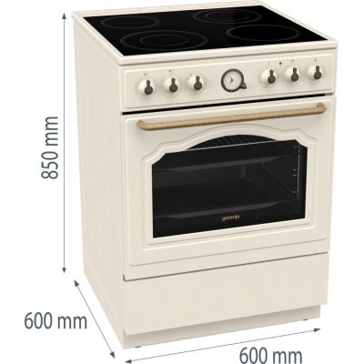 10. Kuchnia elektryczna GORENJE GECS6B70CLI Retro 60 cm | ExtraSteam | AirFry | FrozenBake | kremowy