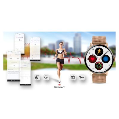 16. Smartwatch Damski GIEWONT Różowe Złoto GW330-1