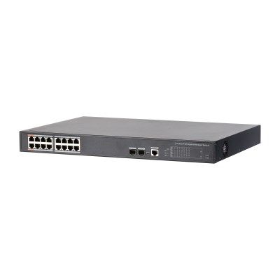 2. Dahua Technology PoE DH-PFS4218-16GT-240 przełącznik sieciowy Zarządzany Gigabit Ethernet (10/100/1000) Obsługa PoE Czarny