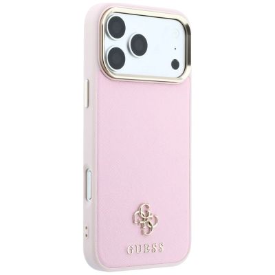 4. Etui Guess Saffiano Small 4G & Classic Logo MagSafe na iPhone 18 Pro / 17 Pro - różowe