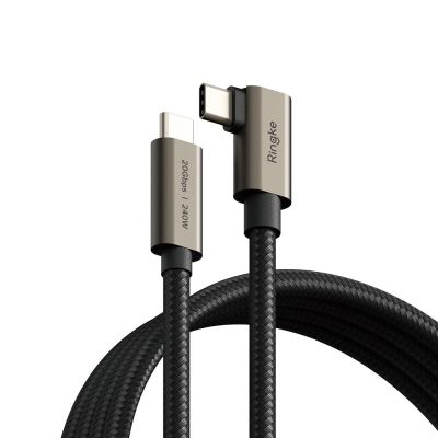Kabel kątowy Ringke 3.2 gen. 2x2 USB-C, PD 3.1 240W 2m - czarny