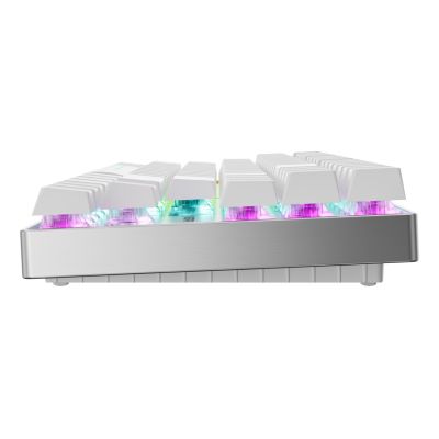 4. CHERRY MX 8.2 Pro TMR Wireless klawiatura Gaming USB + RF Wireless + Bluetooth QWERTZ Niemiecki Srebrny, Biały