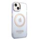 4. Etui Guess Gold Outline Translucent MagSafe na iPhone 14 - purpurowe