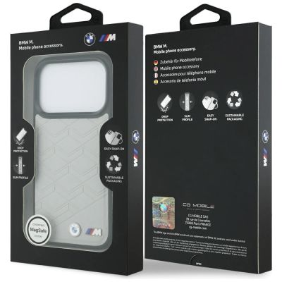 8. Etui BMW M Shape Logo MagSafe na iPhone 17 Pro Max - szare