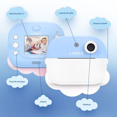 5. Aparat fotograficzny dla dzieci LAMAX InstaKid2 Play, blue