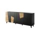 Komoda ETNA 200x42x82 czarny mat + dąb craft