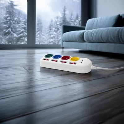 12. MACLEAN LISTWA ZASILAJĄCA 4 GNIAZDA 2XUSB MCE229W