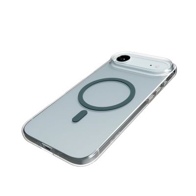 10. Etui Puro Lite Mag TPU+PC kompatybilne z MagSafe na iPhone 17 Air - przezroczyste z turkusowym pierścieniem