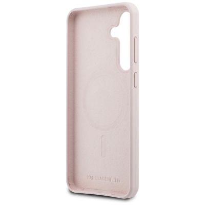 7. Etui Karl Lagerfeld Silicone Karl & Choupette Heads MagSafe na Samsung Galaxy S25 FE - różowe