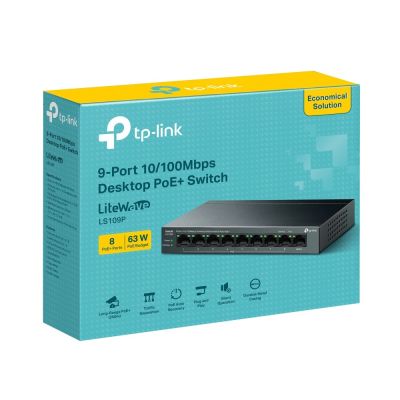 4. TP-Link LiteWave LS109P łącza sieciowe Nie zarządzany Fast Ethernet (10/100) Obsługa PoE Czarny