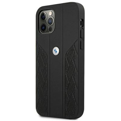 2. Etui BMW Leather Curve Perforate na iPhone 12 Pro Max - czarne