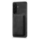 2. Etui na Samsung Galaxy A57 5G ze skóry syntetycznej z odpinanym uchwytem na karty kompatybilne z MagSafe - czarne