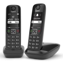 Gigaset AS690 Duo Telefon analogowy/DECT Nazwa i identyfikacja dzwoniącego Czarny
