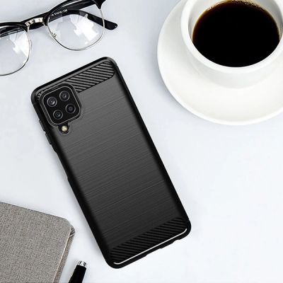 12. Carbon Case elastyczne etui pokrowiec Samsung Galaxy A22 4G czarny