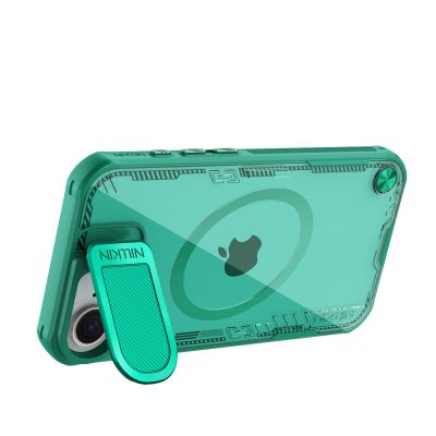 5. Etui Nillkin Iceblade Prop Magnetic z osłoną na aparat i podstawką na iPhone 16e / 17e - zielone