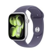 Apple Watch Series 11Â GPS + Cellular 46mm Silver Aluminium Case with Purple Fog Sport Band - M/L