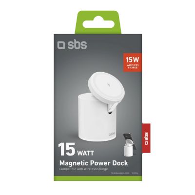 2. Stacja ładująca SBS 2w1 bezprzewodowa magnetyczna - biała
