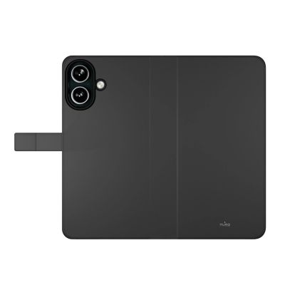 3. Etui z ekoskóry Puro Wallet Detachable MagSafe 2w1 z klapką i portfelem do iPhone 16 - czarne
