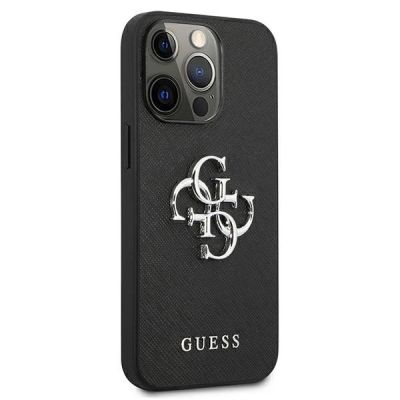4. Etui Guess Saffiano 4G Metal Logo na iPhone 13 Pro / 13  6,1" - czarne