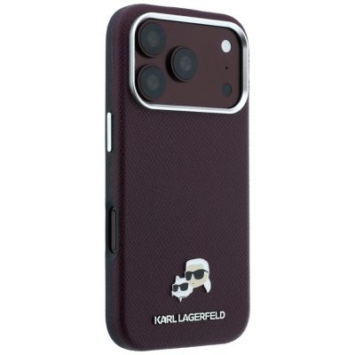 4. Etui Karl Lagerfeld Grained Choupette Head Metal MagSafe na iPhone 18 Pro Max - burgundowe
