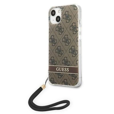 2. Etui Guess 4G Print Strap na iPhone 14 Plus - brązowe