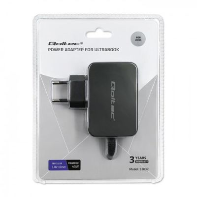 8. QOLTEC ZASILACZ DO ULTRABOOKA ASUS 45W | 19V | 2.37A | 3.0*1.0
