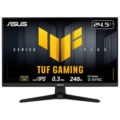 26. ASUS TUF Gaming Series 5 - VG259QM5A Gaming Monitor – 24.5-inch Full HD Fast-IPS panel, 240Hz, 0.3ms, G-SYNC® compatible AMD FreeSync™ Premium, ELMB SYNC, 99% sRGB, DisplayWidget Center, Gaming AI