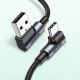 12. Ugreen kabel kątowy 90° USB C - USB 2.0 480Mb/s 3A 3m czarny (US176)