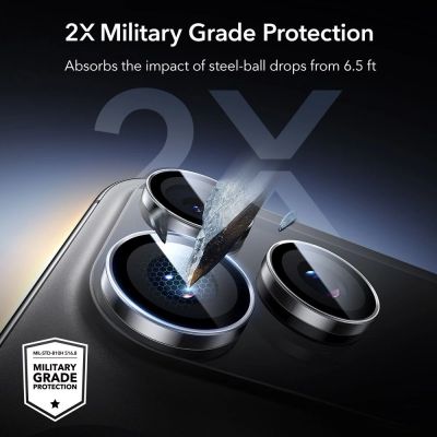 5. Osłona aparatu ESR Armorite na iPhone 14 Pro / Pro Max / 15 Pro / Pro Max / 16 Pro / Pro Max / 17 Pro / Pro Max - przezroczysta