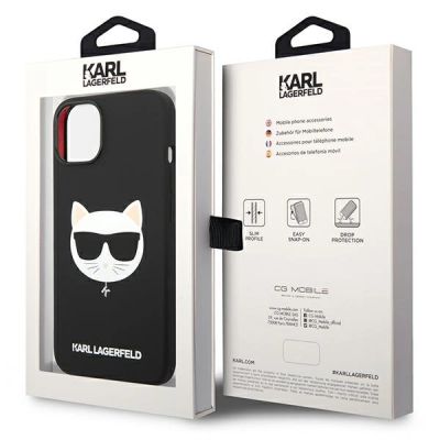 8. Etui Karl Lagerfeld Silicone Choupette Head MagSafe na iPhone 14 Plus - czarne