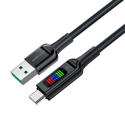 2. Kabel Acefast C7-04 USB-A USB-C 60W 1.2m z wyświetlaczem - czarny