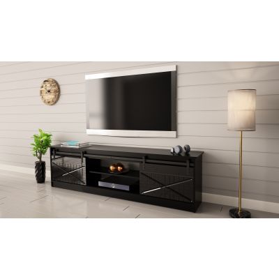 5. Szafka RTV GRANERO 200x56,7x35 czarny/czarny poł