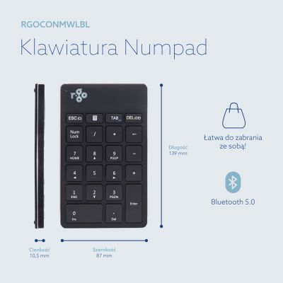 10. Klawiatura numeryczna R-Go Numpad Break czarna