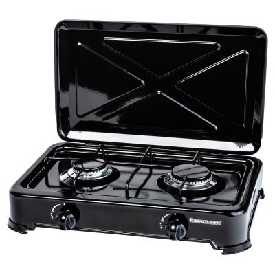 3. Kuchenka gazowa nastawna 2-palnikowa Ravanson K-02TB (czarny)