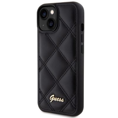 2. Etui Guess Quilted Metal Logo na iPhone 15 - czarne