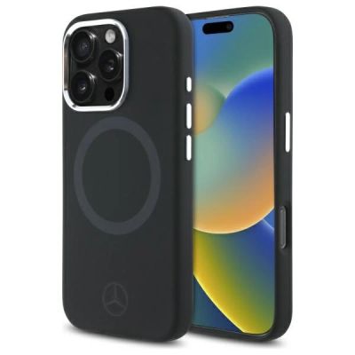 Etui Mercedes Silicone Tonal Logo MagSafe na iPhone 16 Pro Max - czarne