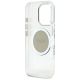 7. Etui Guess IML Metal Colored Circle Classic Logo MagSafe na iPhone 16 Pro - szare