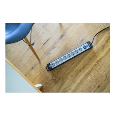 4. Brennenstuhl 1951580101 Regleta, 230 V, Negro y Gris Claro, 49 cm rozgałęziacz 5 m 8 x gniazdo sieciowe Wewnętrzna Czarny, Jasnozielony