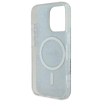 7. Etui Guess IML 4G MagSafe na iPhone 16 Pro - niebieskie