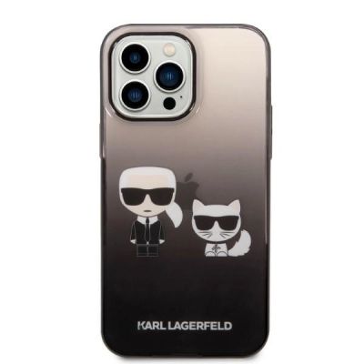 3. Etui Karl Lagerfeld Gradient Ikonik Karl & Choupette na iPhone 14 Pro 6,1" - czarne