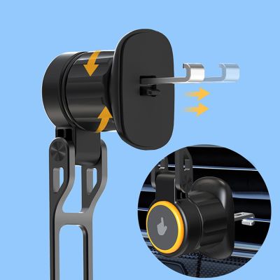 7. Uchwyt samochodowy Wozinsky WCT5-6S2Y z ładowarką indukcyjną Qi/MagSafe 15W z wentylatorem na kratkę nawiewu - czarny