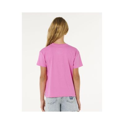 2. Koszulka dziewczęca RIP CURL Surf Puff Relaxed Tee- Girl różowa