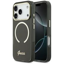 Etui Guess IML Script Metal MagSafe na iPhone 17 Pro Max - czarne