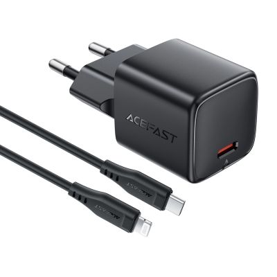 13. Ładowarka sieciowa Acefast A118 30W GaN USB-C z kablem USB-C do Lightning 1.2m - czarna