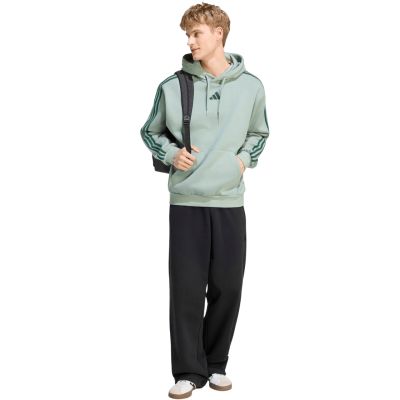 6. Bluza męska adidas Essentials 3-Stripes Fleece Hoodie jasnozielona KY4172