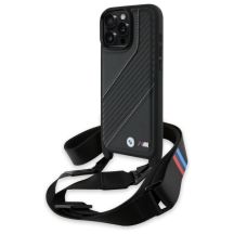 Etui BMW M Edition Carbon Stripe & Strap na iPhone 16 Pro Max - czarne