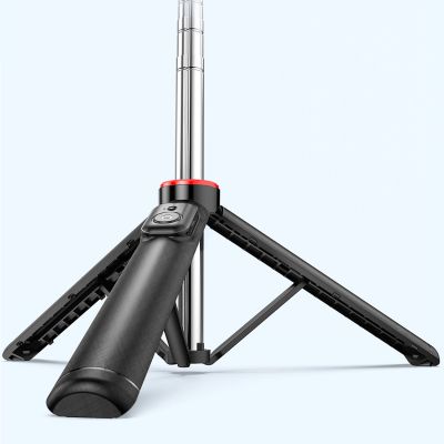 15. Selfie stick WC13YDS teleskopowy tripod 1.3m z podwójną lampą i uchwytem na telefon - czarny
