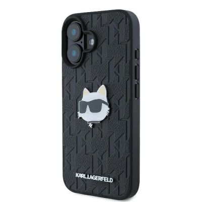 2. Etui Karl Lagerfeld Monogram Choupette Head Pin na iPhone 16 - czarne