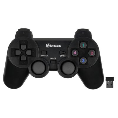 5. VAKOSS GAMEPAD BEZPRZEWODOWY USB Z FUNKCJĄ DUAL SHOCK, PC/PS3, TRYB CYFROWY I ANALOGOWY,  GP-4705BK CZARNY